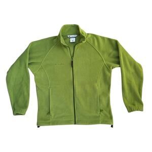 Columbia Full Zip Fleece Jacket Women’s Medium Green Lightweight Outdoor Hiking